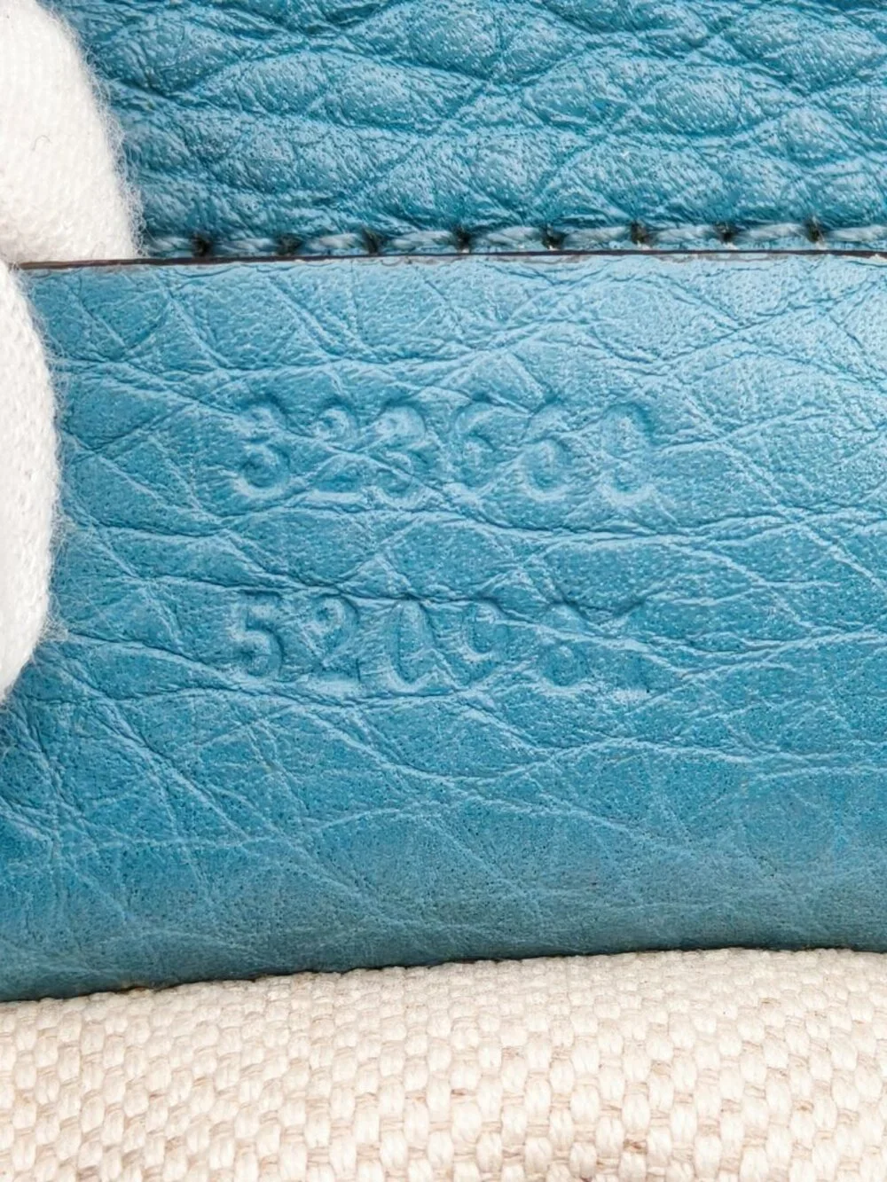 Gucci Bamboo Top Handle Leather Tote Bag Blue Convertible Satchel Italy